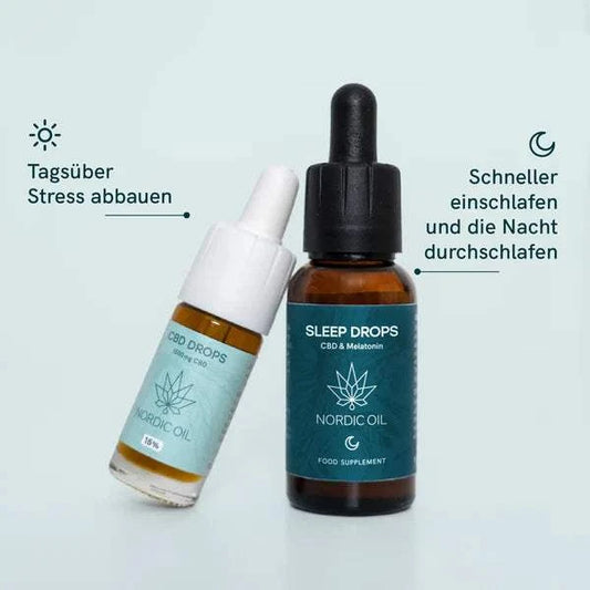 CBD Schlaf-Set – 15% CBD Öl Plus & Schlaftropfen mit Melatonin