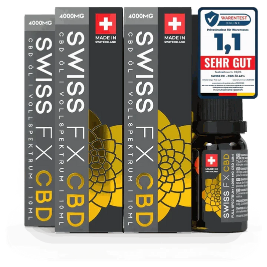4 bottles of Swiss FX Öl 40% Vollspektrum CBD oil 10ml premium quality