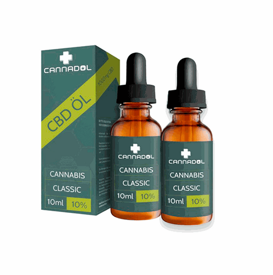 2 Flaschen Cannadol CBD Öl 10% Bio-Vollspektrum in UV-sicherer Pipettenflasche