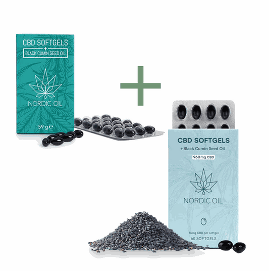 CBD Kapseln Bundle 2er Set mit 960mg und 384mg liposomaler Bio Schwarzkümmelöl Kapseln