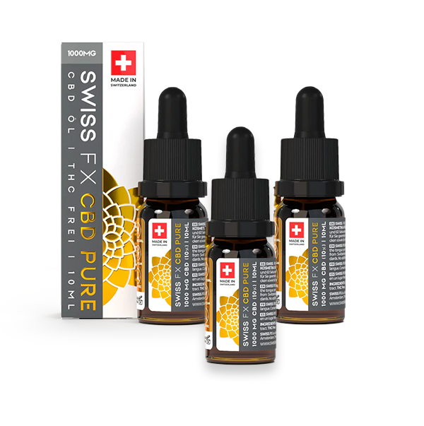 3X Swiss FX CBD-Öl PURE 10% (1000mg) – THC-frei | Vorteilspack