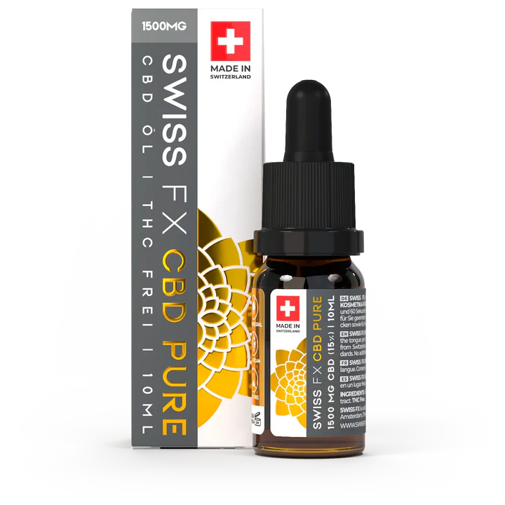 SWISS-FX CBD Öl PURE 15% THC-frei 10ml Flasche