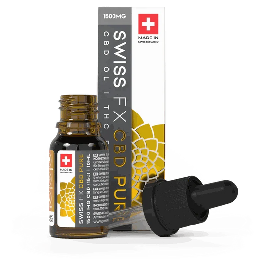 SWISS-FX CBD Öl PURE 15% 10ml Flasche THC-frei Premiumqualität aus der Schweiz