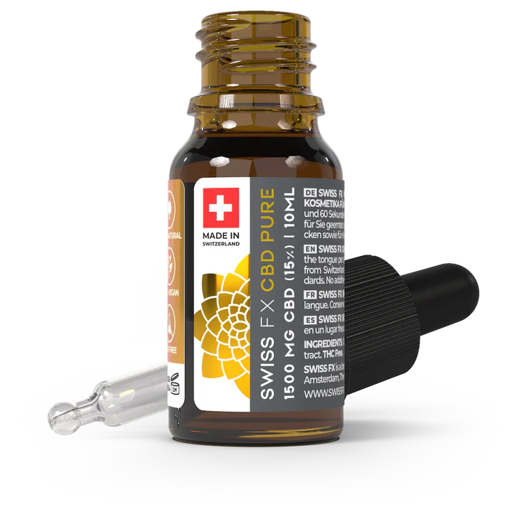 SWISS-FX CBD Öl PURE 15% THC-frei 10ml Flasche