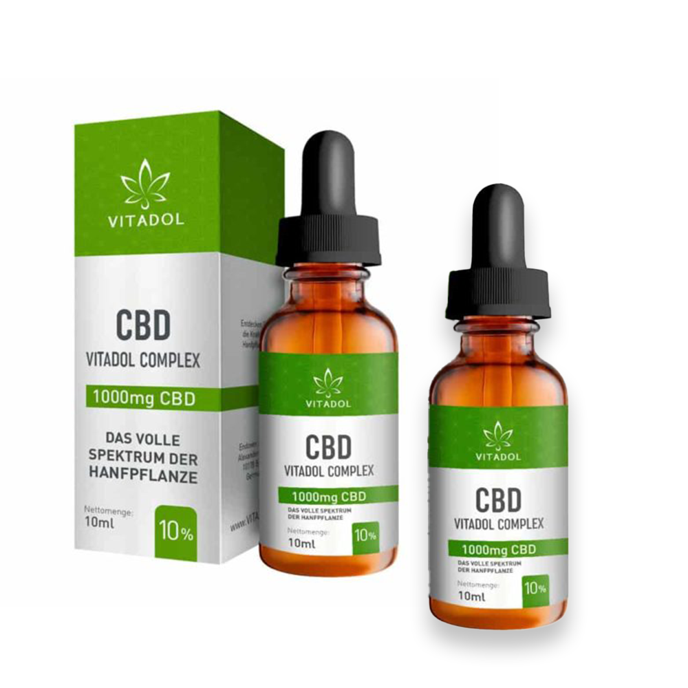 2x Vitadol Complex CBD-Öl 10% Bio-Vollspektrum im Vorteilspack mit Pipettenflaschen