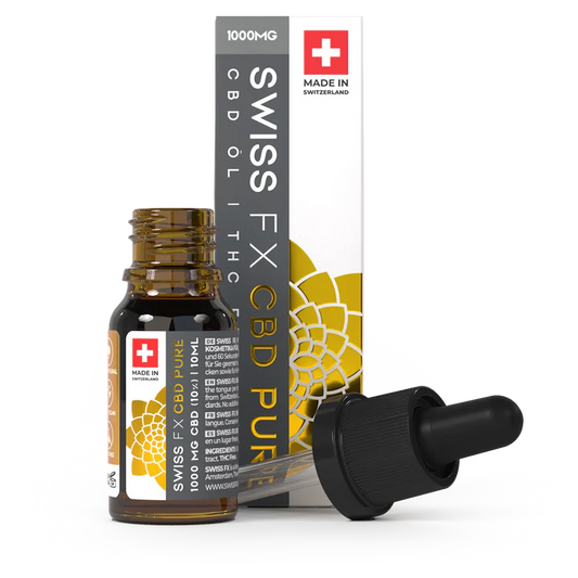 SWISS-FX CBD Öl PURE 10% THC-frei 10ml Flasche - Natur Shop