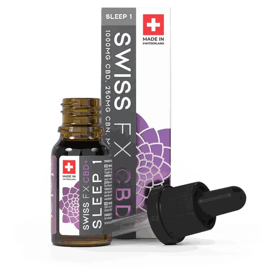 Swiss FX CBD Öl SLEEP I 10% 10ml Flasche mit Melatonin und 2,5% CBN für besseren Schlaf