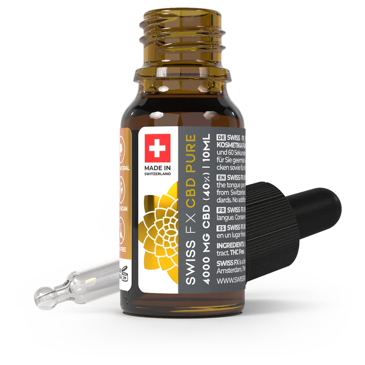 SWISS-FX CBD Öl PURE 40% THC-frei 10ml Flasche