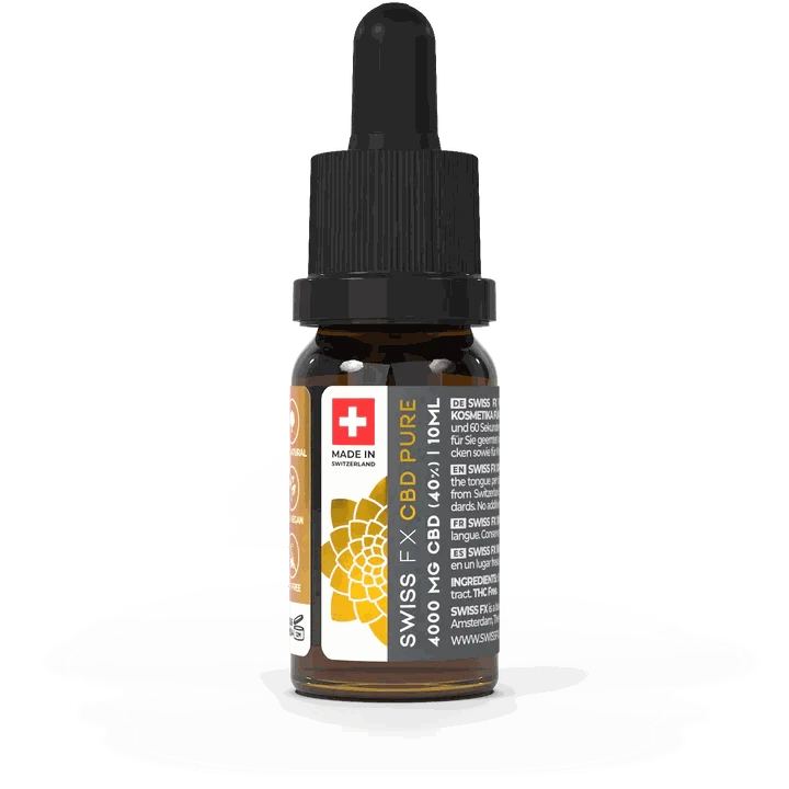SWISS-FX CBD Öl PURE 40% THC-frei 10ml Flasche - Natur Shop