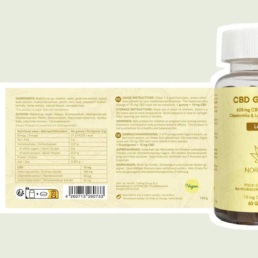 CBD Fruchtgummies CHILL mit fruchtigem Geschmack und natürlicher Entspannung in praktischer 160g Packung