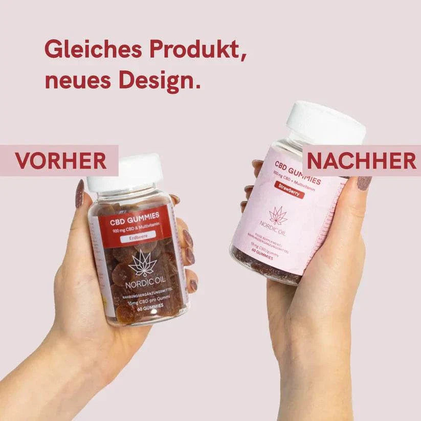CBD Fruchtgummi Beerenset mit 1500mg Beeren-Geschmack und 900mg Erdbeere, 60 Stück und 150g Premium CBD Fruchtgummis