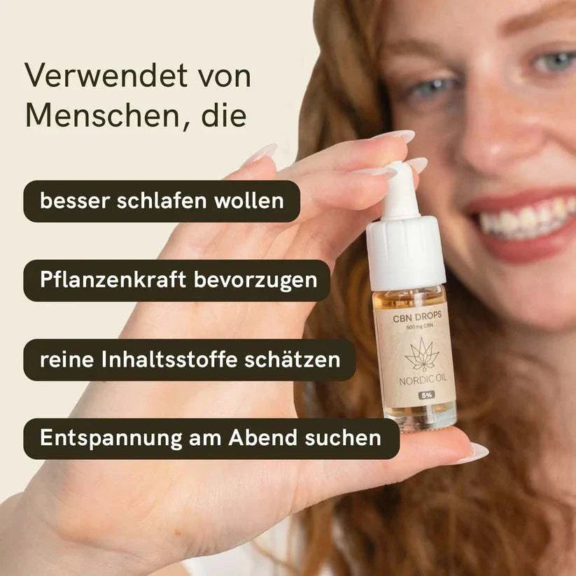 CBN Öl 5% in 10ml Flasche mit Pipette für natürliche Entspannung und besseren Schlaf