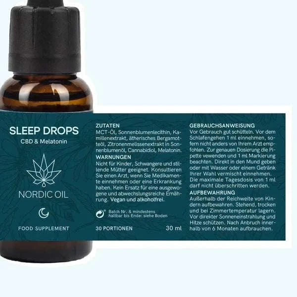 Nordic Oil CBD Schlaftropfen mit Melatonin für besseren Schlaf