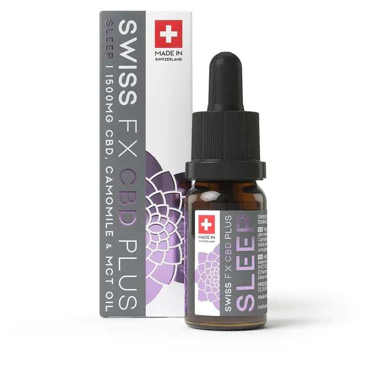 Swiss FX CBD Öl SLEEP I 10% mit Melatonin und 2,5% CBN in 10ml Flasche für verbesserten Schlaf, vegan und glutenfrei aus biologischer Schweizer Landwirtschaft