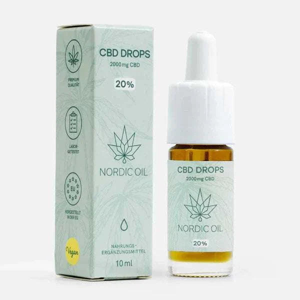 Nordic Oil CBD Öl Plus 20% 2000mg in 10ml Flasche mit MCT-Öl und Vollspektrum Hanfextrakt