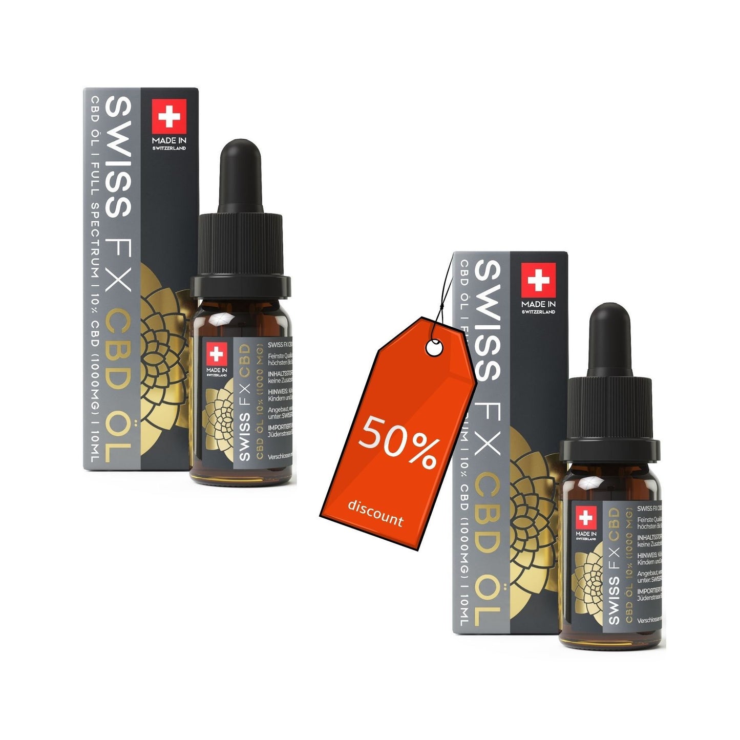 2 x Swiss FX Öl 10% Vollspektrum 10ml im Sparpaket!