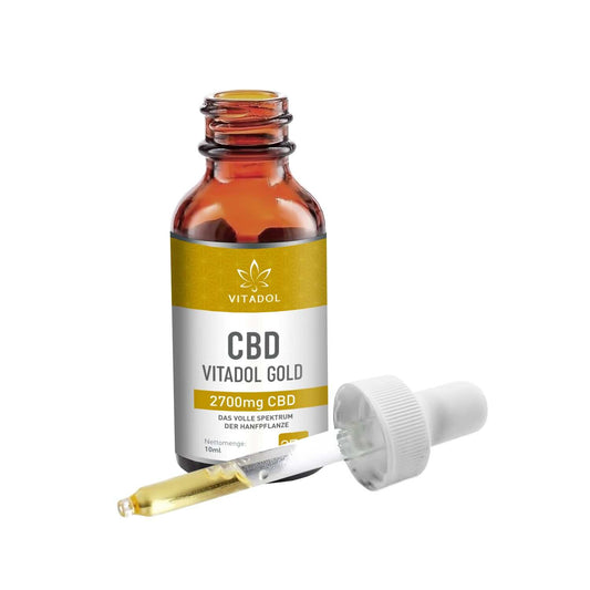 VITADOL GOLD 27% CBD Öl 10ml Flasche mit Pipette und Vollspektrum Hanfextrakt