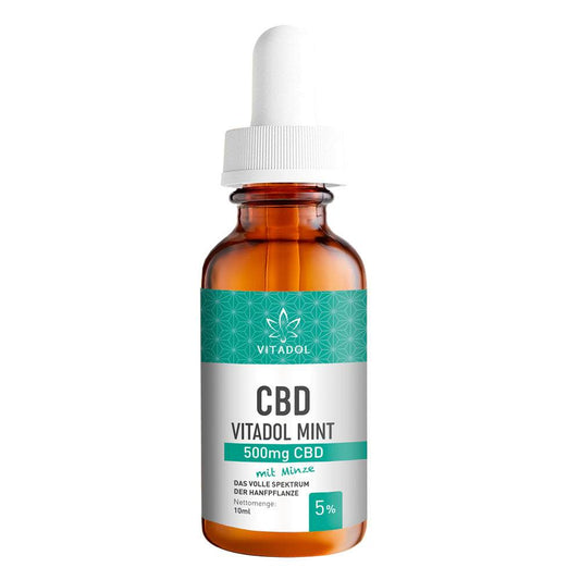 VITADOL Mint 5% CBD Öl 10ml Flasche mit Minzgeschmack in Bio-Vegan Qualität