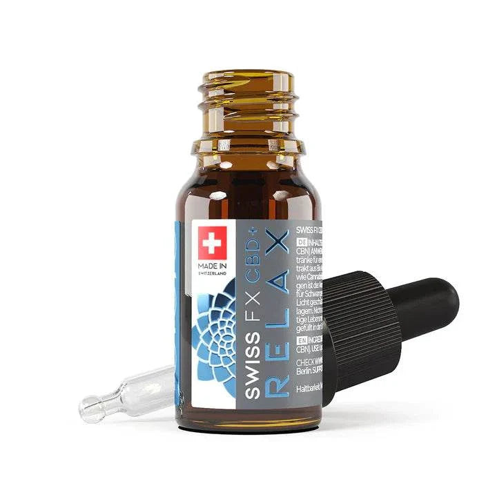 Swiss FX CBD Öl RELAX 10% 10ml Flasche mit Pipette, veganes Vollspektrum CBD Öl aus Schweiz