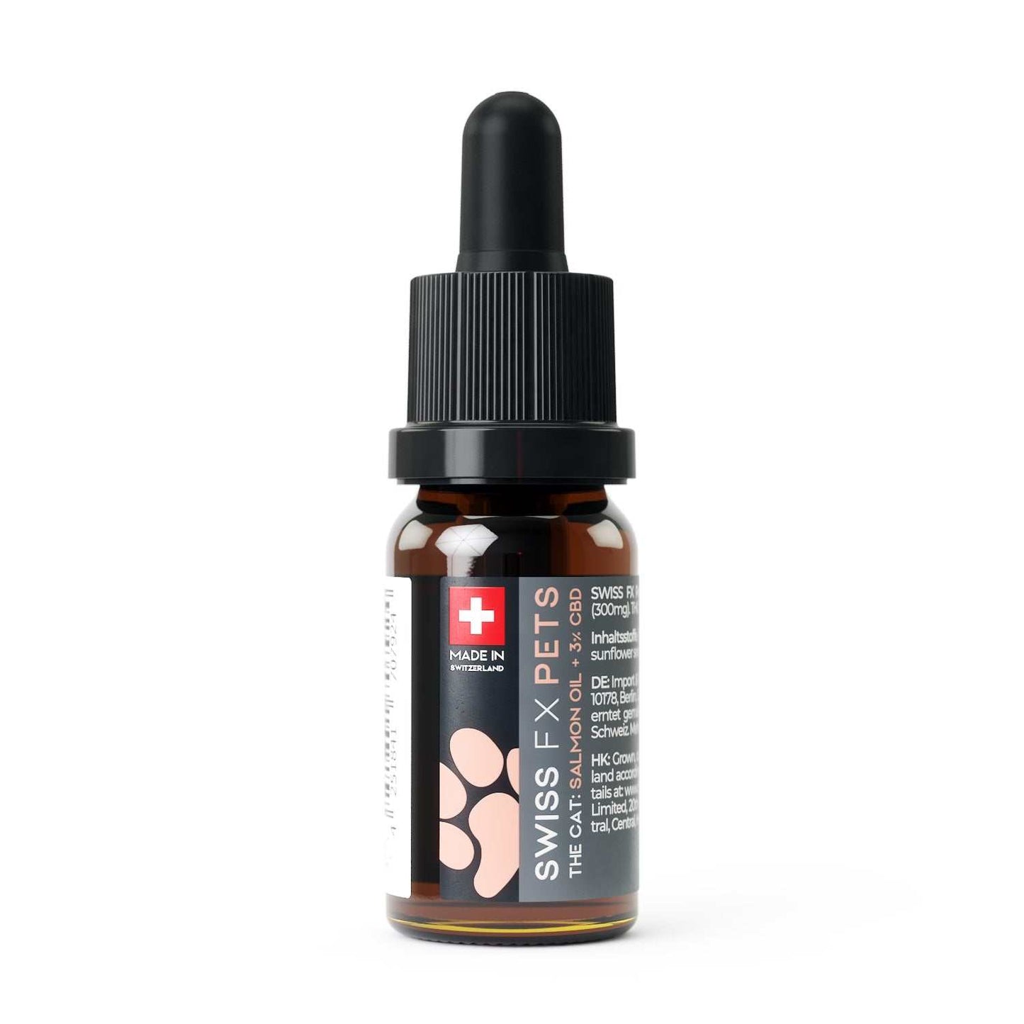 SWISS FX The Cat CBD oil for cats with salmon oil 10ml bottle made in Switzerland