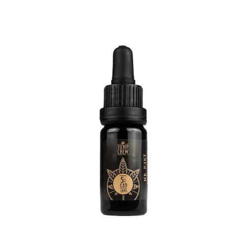 Hemp Crew Mr Hanf CBD Öl 5% 10ml Flasche mit Pipette im violetten Schutzglas