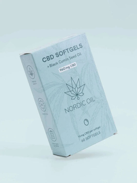 Nordic Oil CBD Kapseln 960mg mit Schwarzkümmelöl, 60 Stück, liposomale Technologie, glutenfrei, ohne künstliche Zusatzstoffe