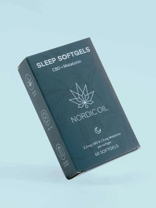 Nordic Oil CBD Kapseln mit Melatonin zur Unterstützung eines erholsamen Schlafs, 60 Stück Packung