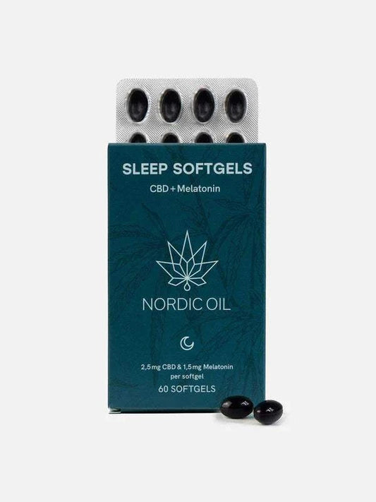 Nordic Oil CBD Kapseln mit Melatonin für erholsamen Schlaf, 60 Stück, 2,5 mg CBD und 1,5 mg Melatonin pro Kapsel