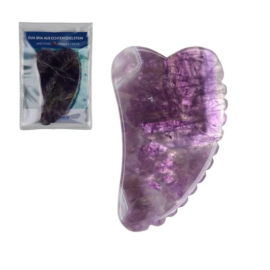 Gua Sha Amethyst mit Zähnchen – Gesichtsmassage & Entspannung | TCM Edelstein