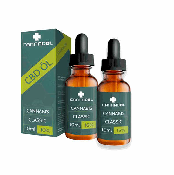 2X Cannadol CBD Öl 15% Bio-Vollspektrum 1500mg in praktischen 10ml UV-Glasflaschen mit Pipette