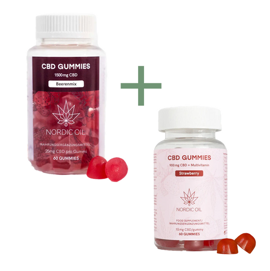 Beerenset CBD-Fruchtgummis (1500mg) 60 Stück + CBD Fruchtgummis (900mg) Erdbeere