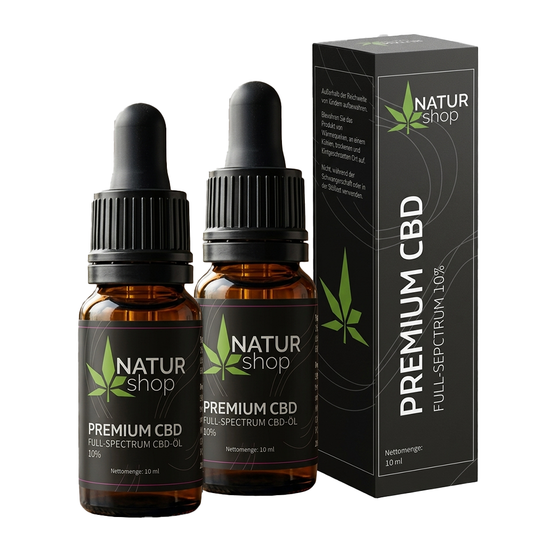 2X Natur-Shop Premium CBD-Öl 10% (1000mg) – Bio-Vollspektrum | Vorteilspack