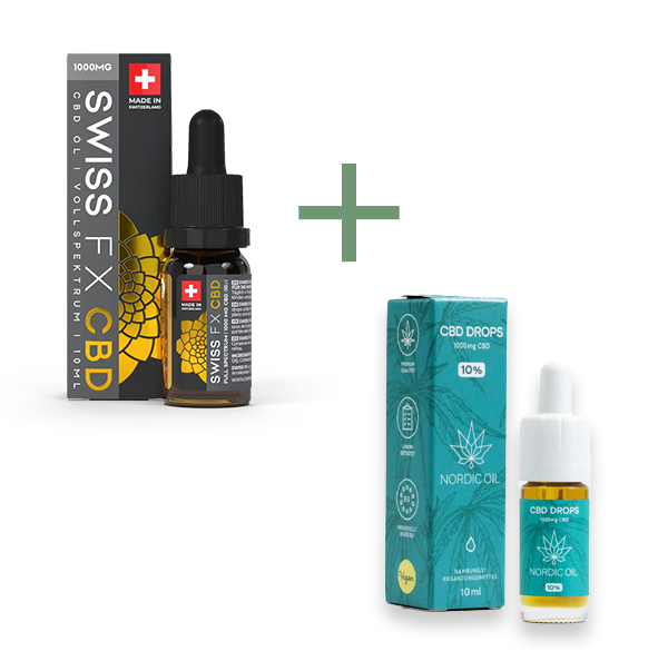 Probierset Nordic Öl CBD-ÖL-Plus 10% + Swiss FX CBD-ÖL Vollspektrum 10%
