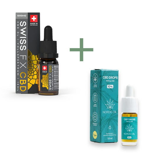 Probierset Nordic Öl CBD-ÖL-Plus 10% + Swiss FX CBD-ÖL Vollspektrum 10%