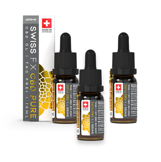 3X Swiss FX CBD-Öl PURE 40% (4000mg) – THC-frei | Vorteilspack