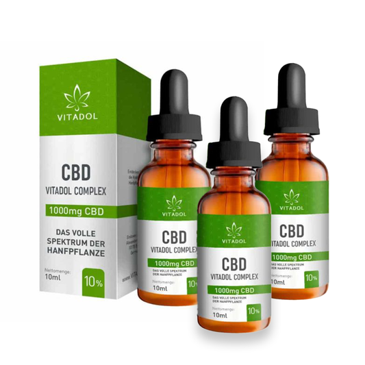 3X Vitadol Complex CBD-Öl 10% (1000mg) – Bio-Vollspektrum | Vorteilspack