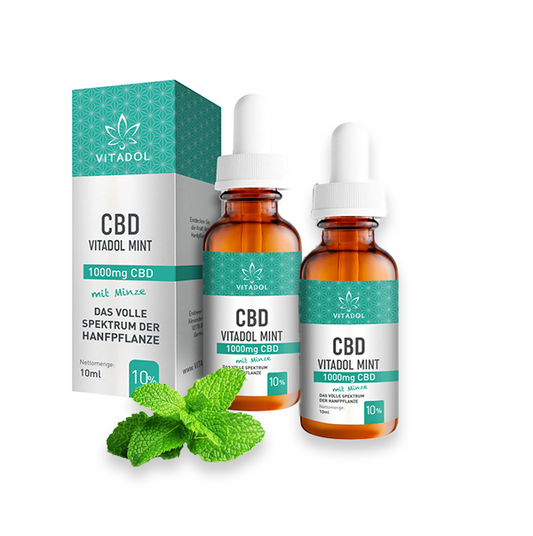 2X Vitadol Mint CBD-Öl 10% (1000mg) – Bio-Vollspektrum mit Minze | Vorteilspack